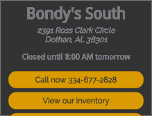 Tablet Screenshot of bondyssouth.com